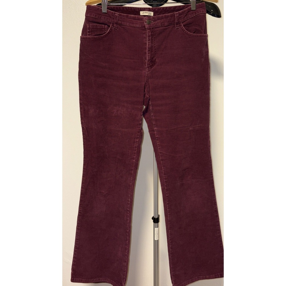 Pants St Johns Bay Size 10 Merlot Red Soft Fine Wale Corduroy STRETCH